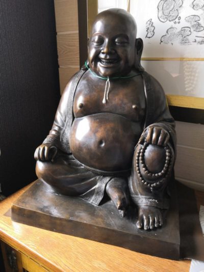 Happy Buddha aus Bronze, hohl Gewicht: 8 kg 41 x 36 x 53 cm