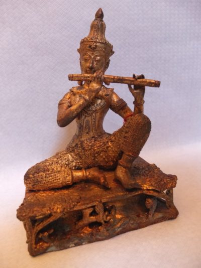 Bronze Figur Flötenspieler