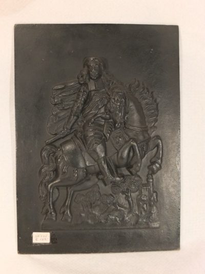 Kaminfigur aus Bronze, europäischer Adeliger auf Pferd