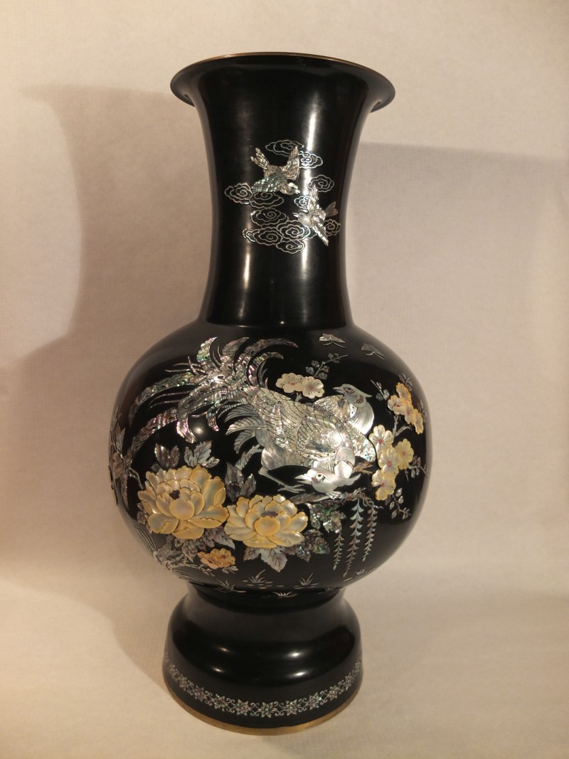 China Vase schwarz, 76 cm