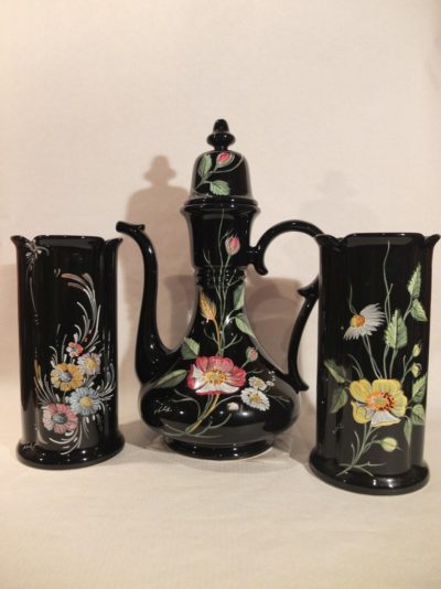 Teekanne & 2 Vasen, Blumenoptik