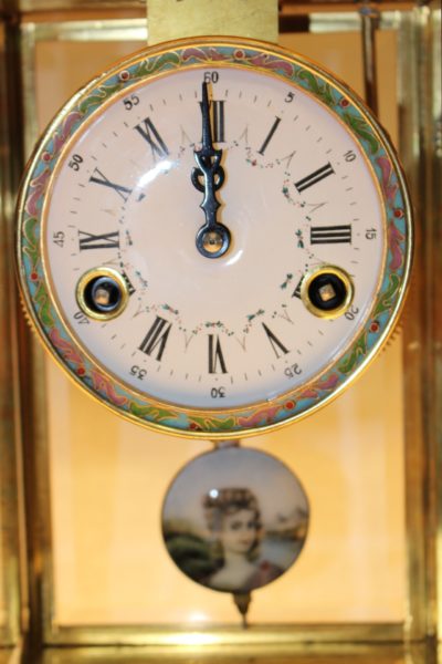Cloisonné Uhr, 46 x 35 x 18cm